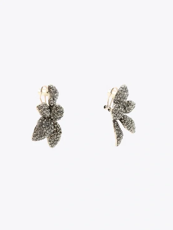 NWT Zara Rhinestones Fan Shaped Earrings - Picture 4 of 8
